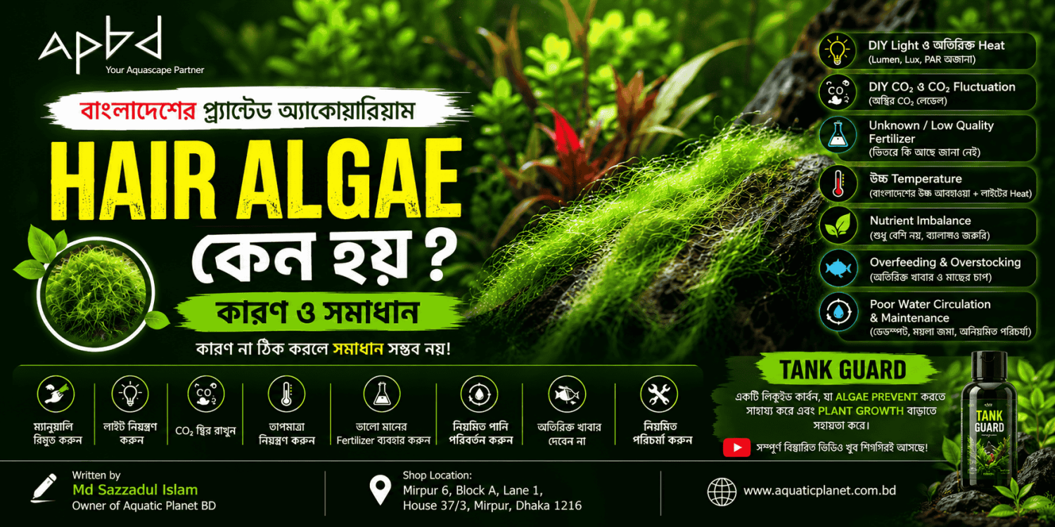 Aquarium-এ Hair Algae কেন হয়? | বাংলাদেশে Planted Aquarium Algae Problem-এর সম্পূর্ণ সমাধান
